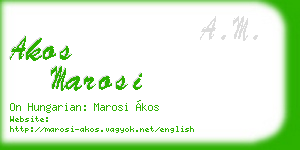 akos marosi business card